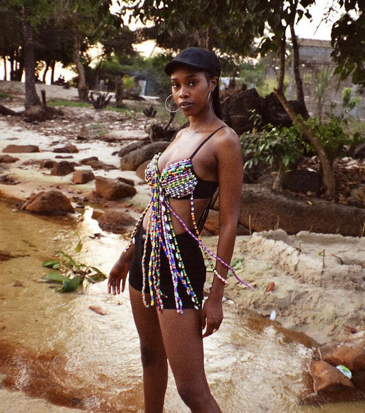 Custom Beaded Bra with Beaded String image 2